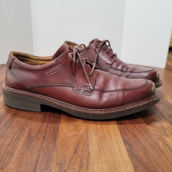 Men's Ecco Plain Toe Lace Up Oxford Size 42 (8 - 8.5) - Picture 1 of 13